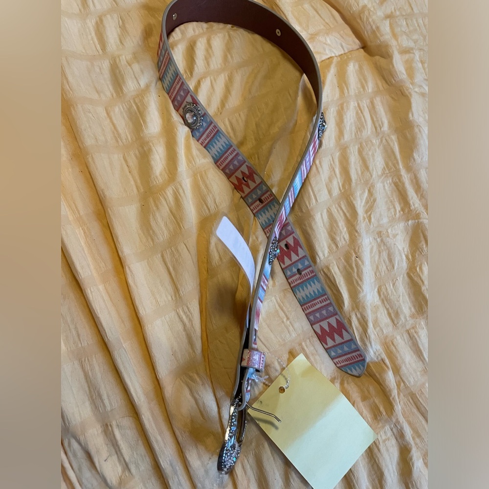 NWTS Angel Ranch‎ Western Belt Aztec Cowgirl Rodeo size 26 Kids 10 12 14 16